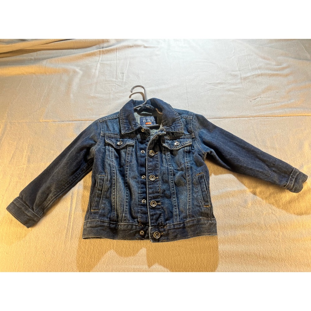 The Childrens Place Toddler Dark Wash Denim Trucker Jacket 3T